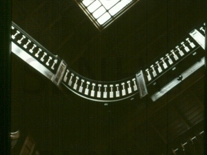 Stronelairg Lodge stairway 1968 .